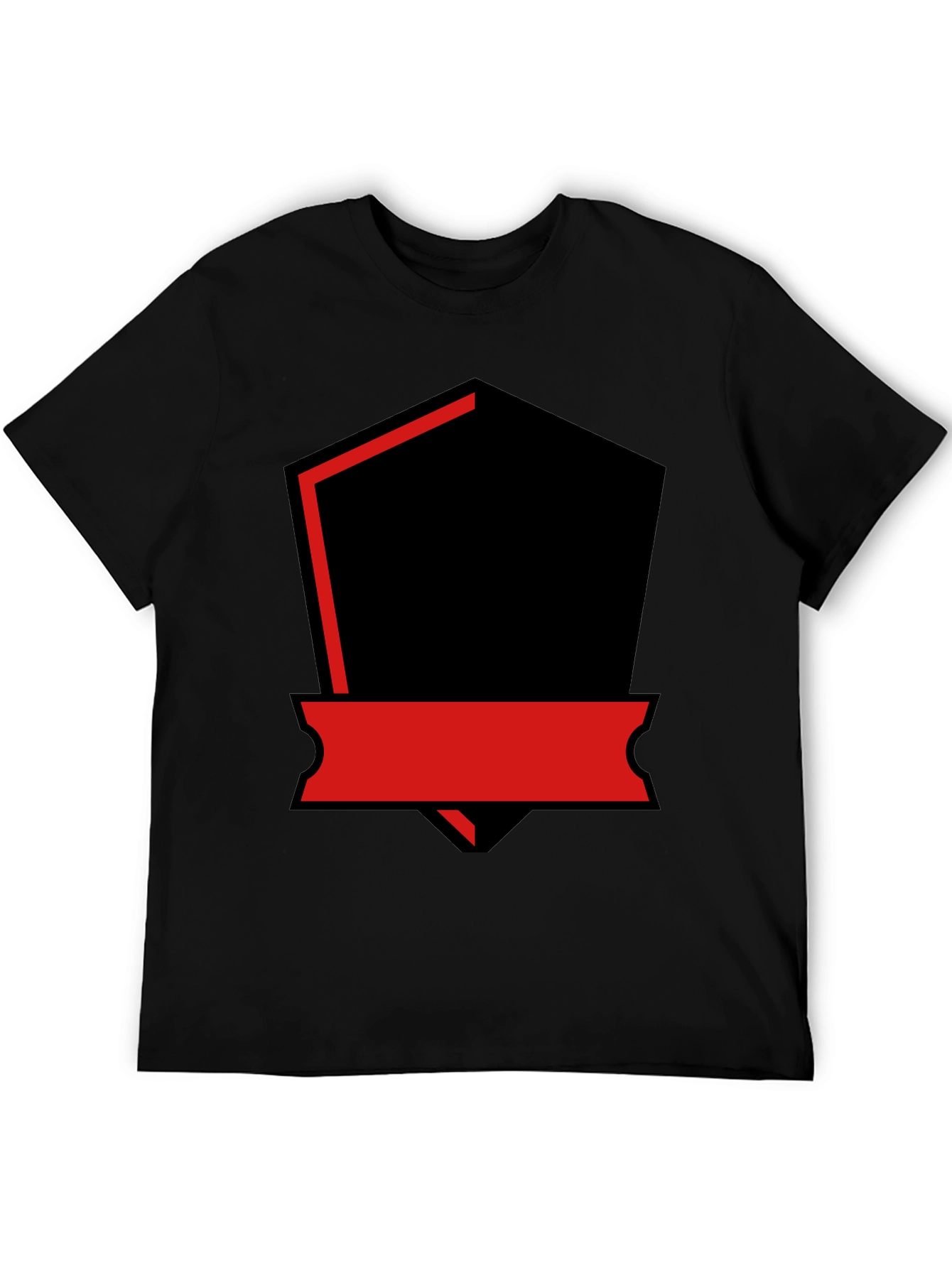 Mens Black T-Shirt with Red and Black Graphic