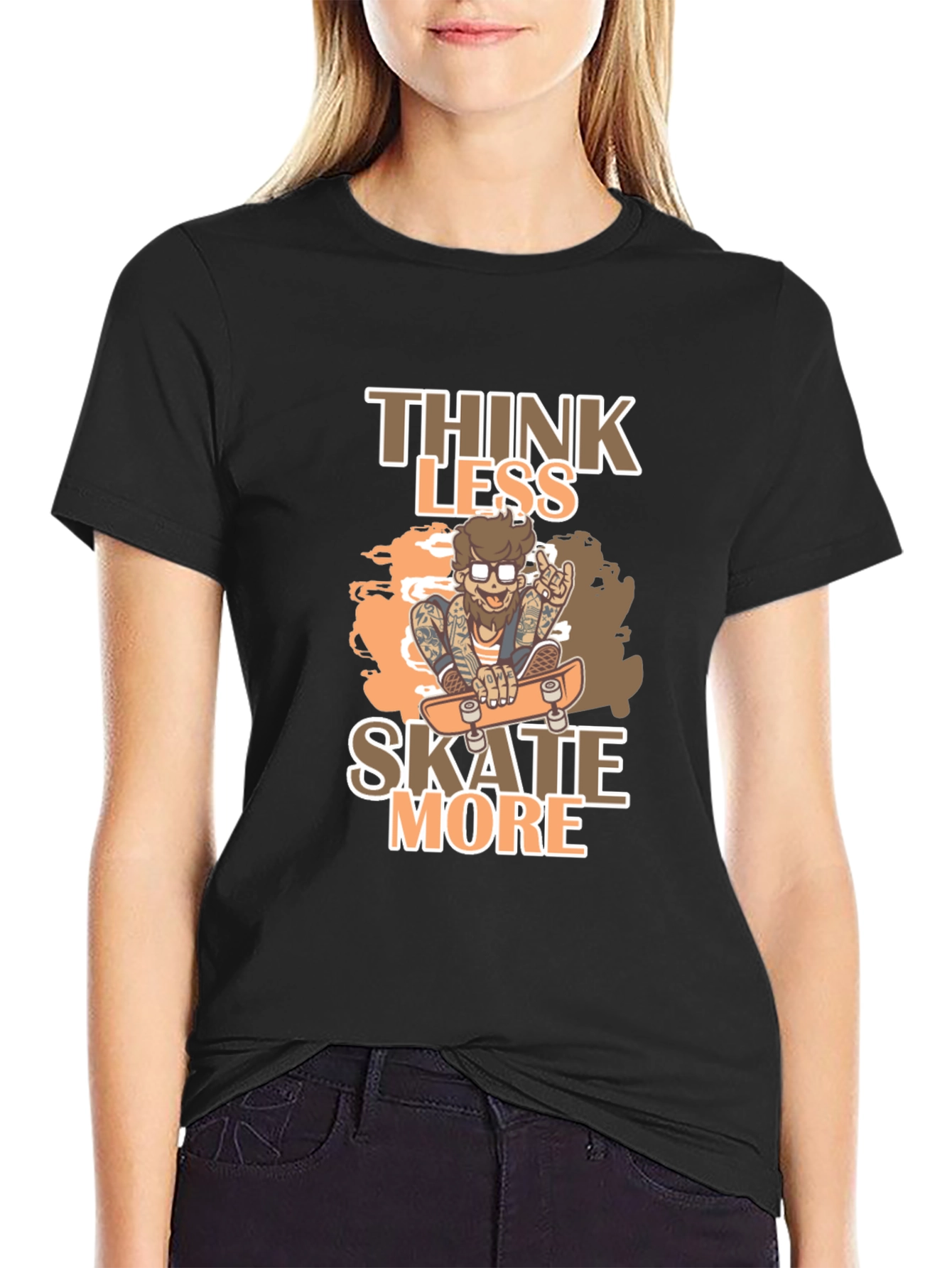 Think Less Skate More Graphic Tee