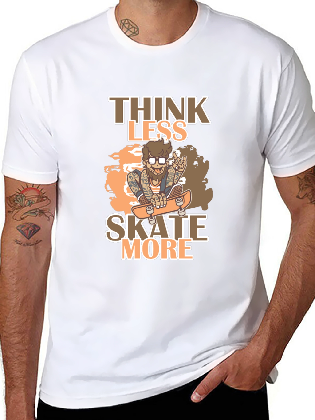 Think Less Skate More Graphic Tee