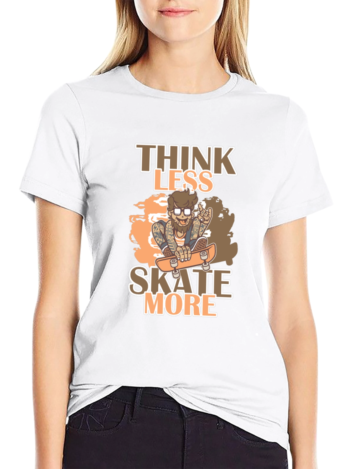 Think Less Skate More Graphic Tee