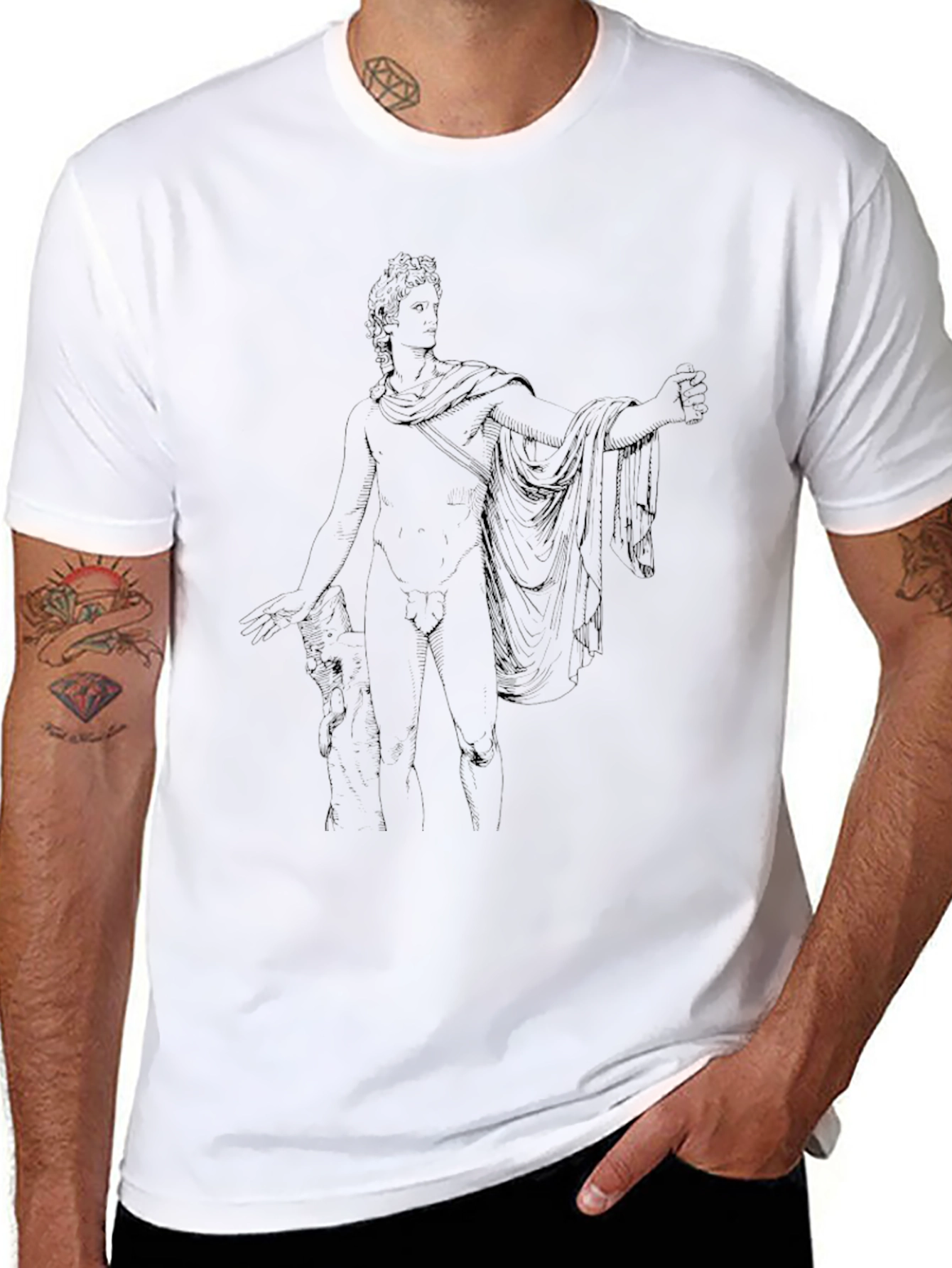 Apollo Statue Graphic T-Shirt
