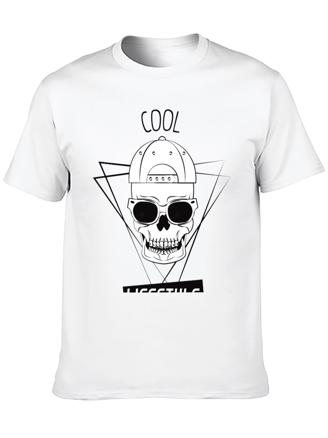 Cool Lifestyle Skull Graphic Tee - Black