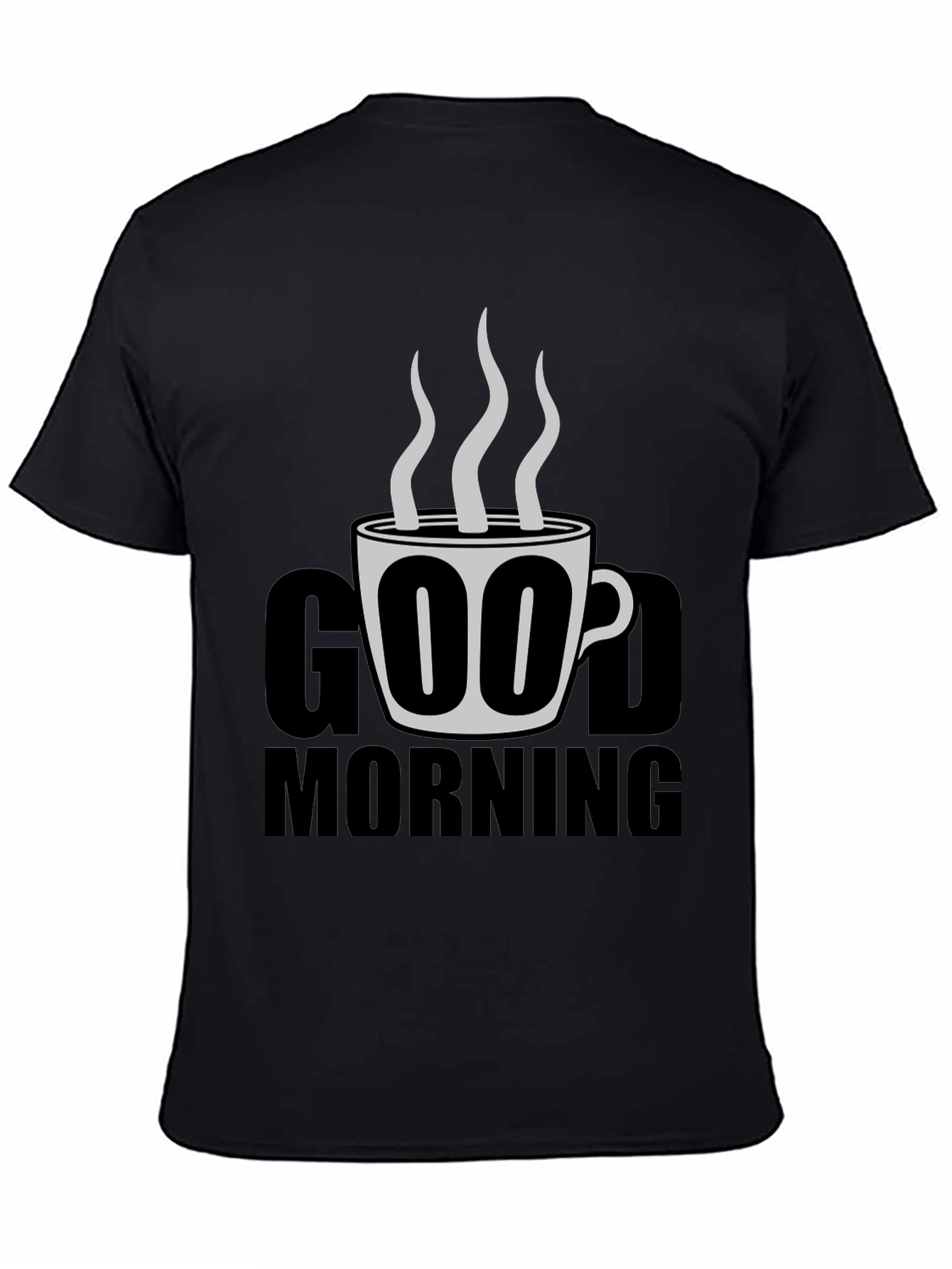 Good Morning Coffee Graphic Tee - Black