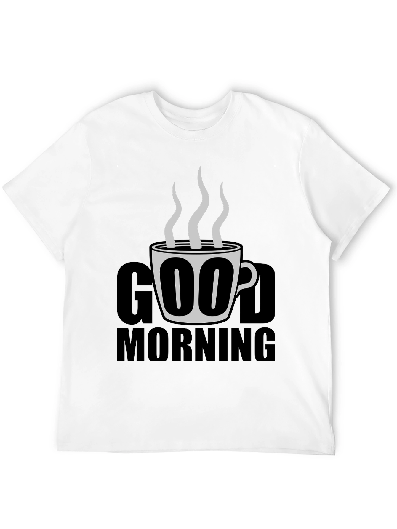 Good Morning Coffee Graphic Tee - Black