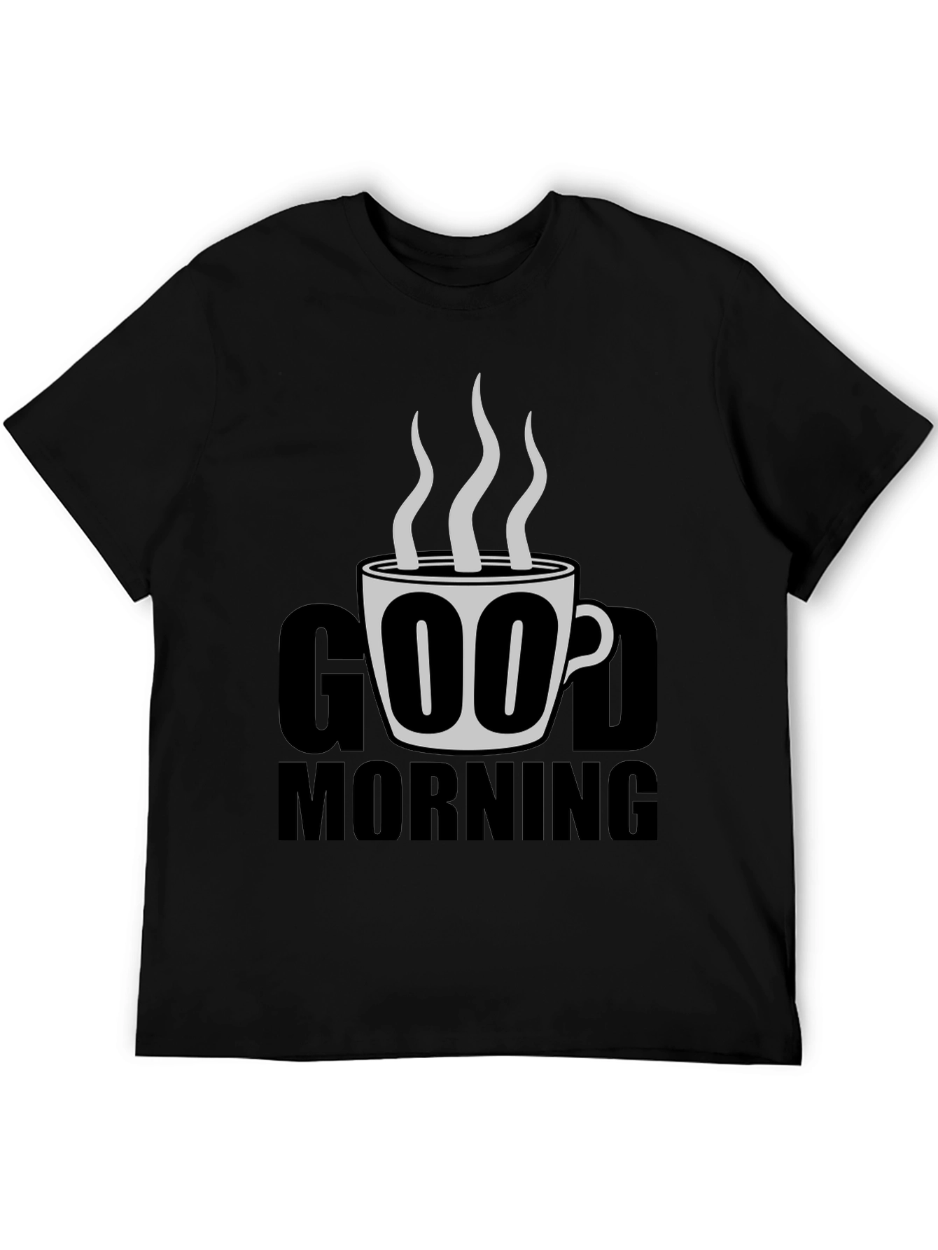 Good Morning Coffee Graphic Tee - Black