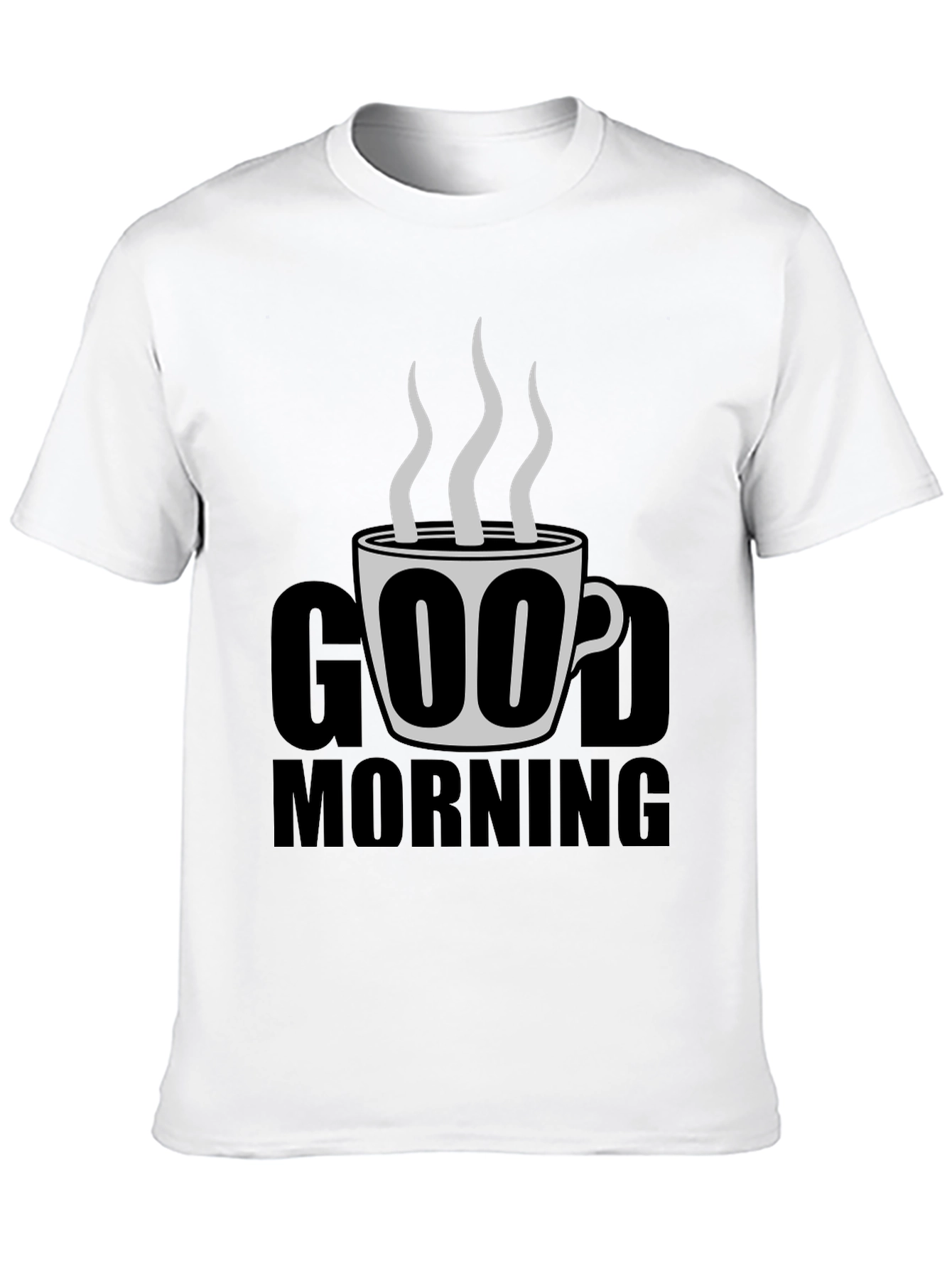 Good Morning Coffee Graphic Tee - Black