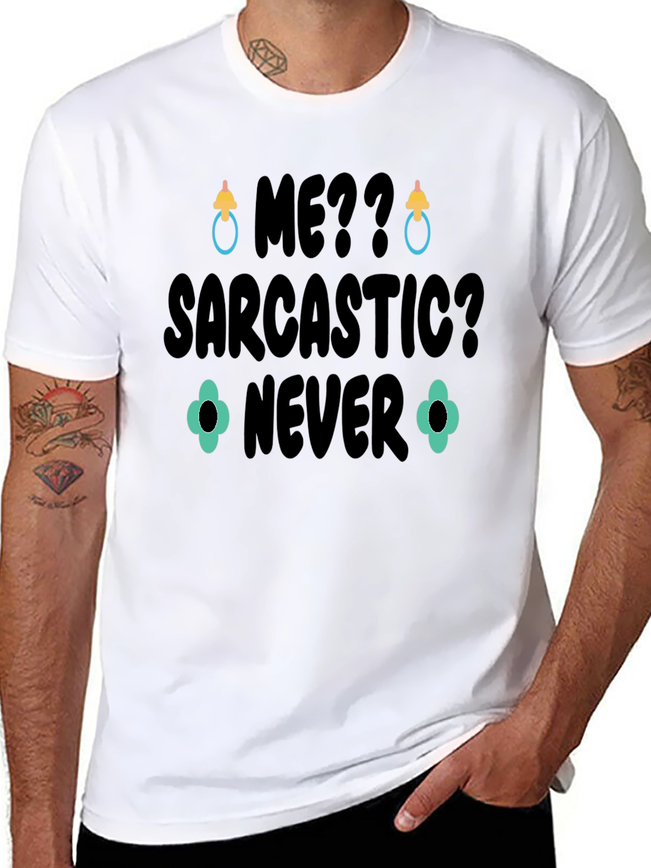 Sarcastic? Never Black Graphic T-Shirt