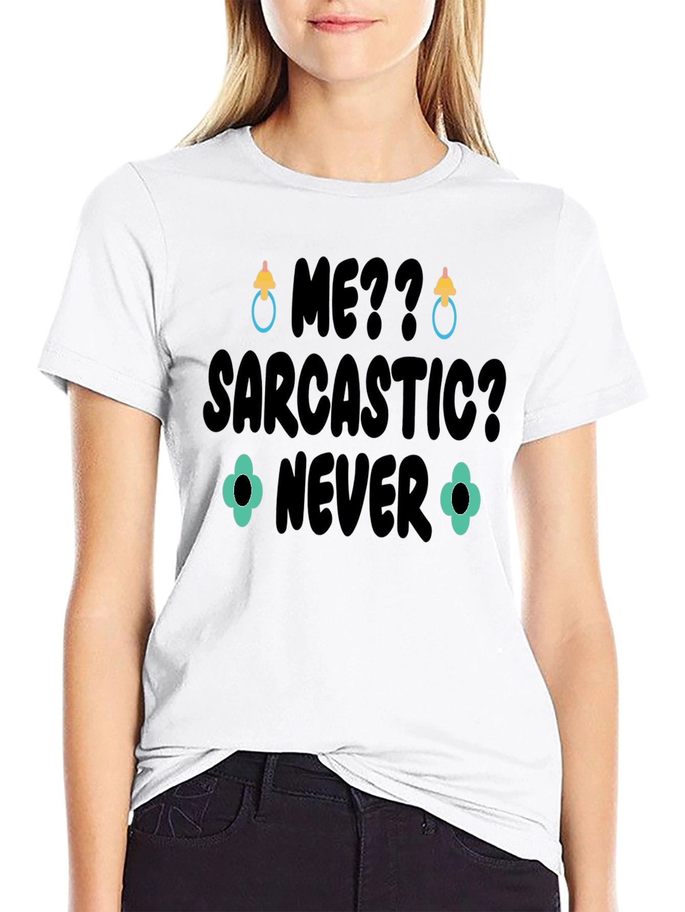 Sarcastic? Never Black Graphic T-Shirt