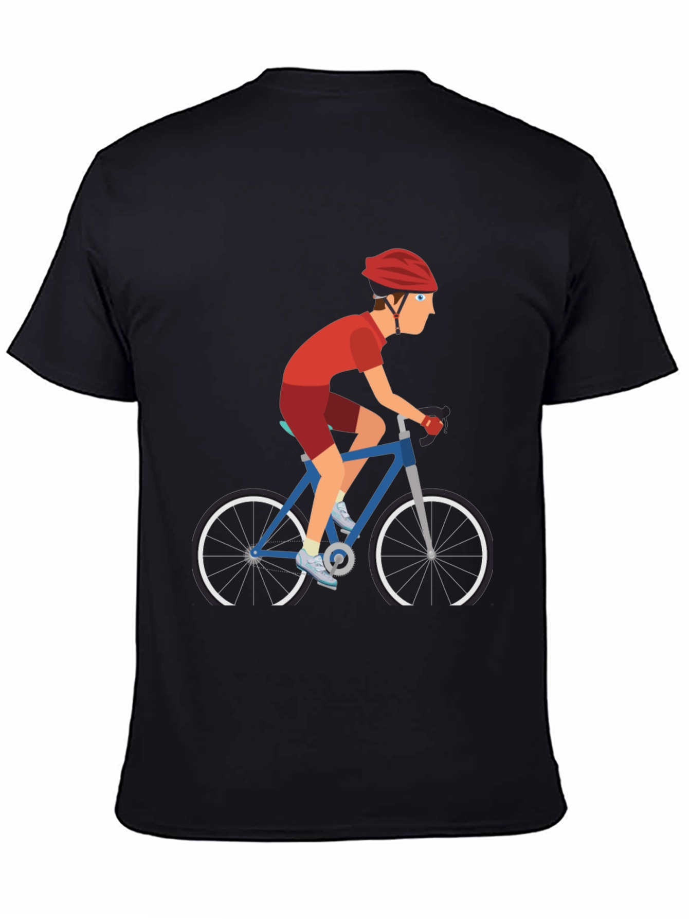 Cyclist Graphic Tee - Black Cotton T-Shirt