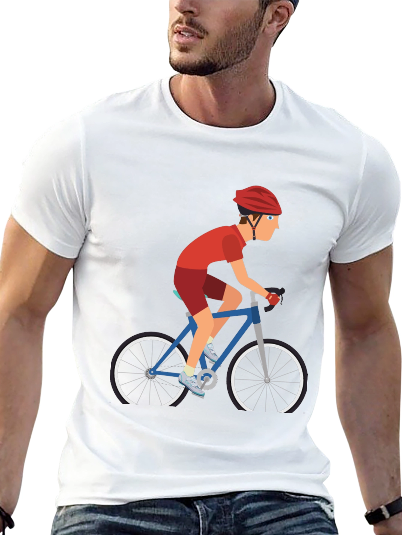 Cyclist Graphic Tee - Black Cotton T-Shirt