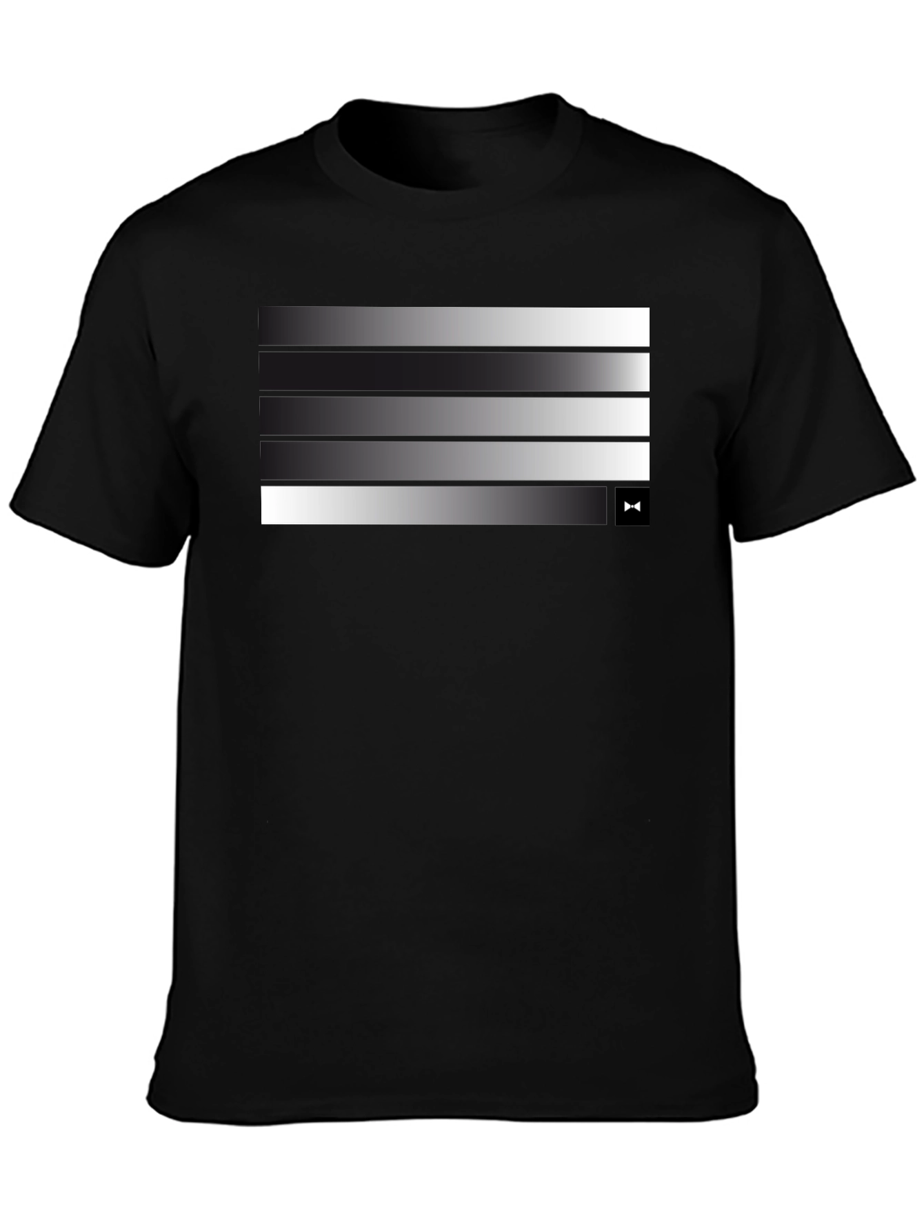 Modern Gradient Stripe Tee - Stylish Mens Black T-Shirt