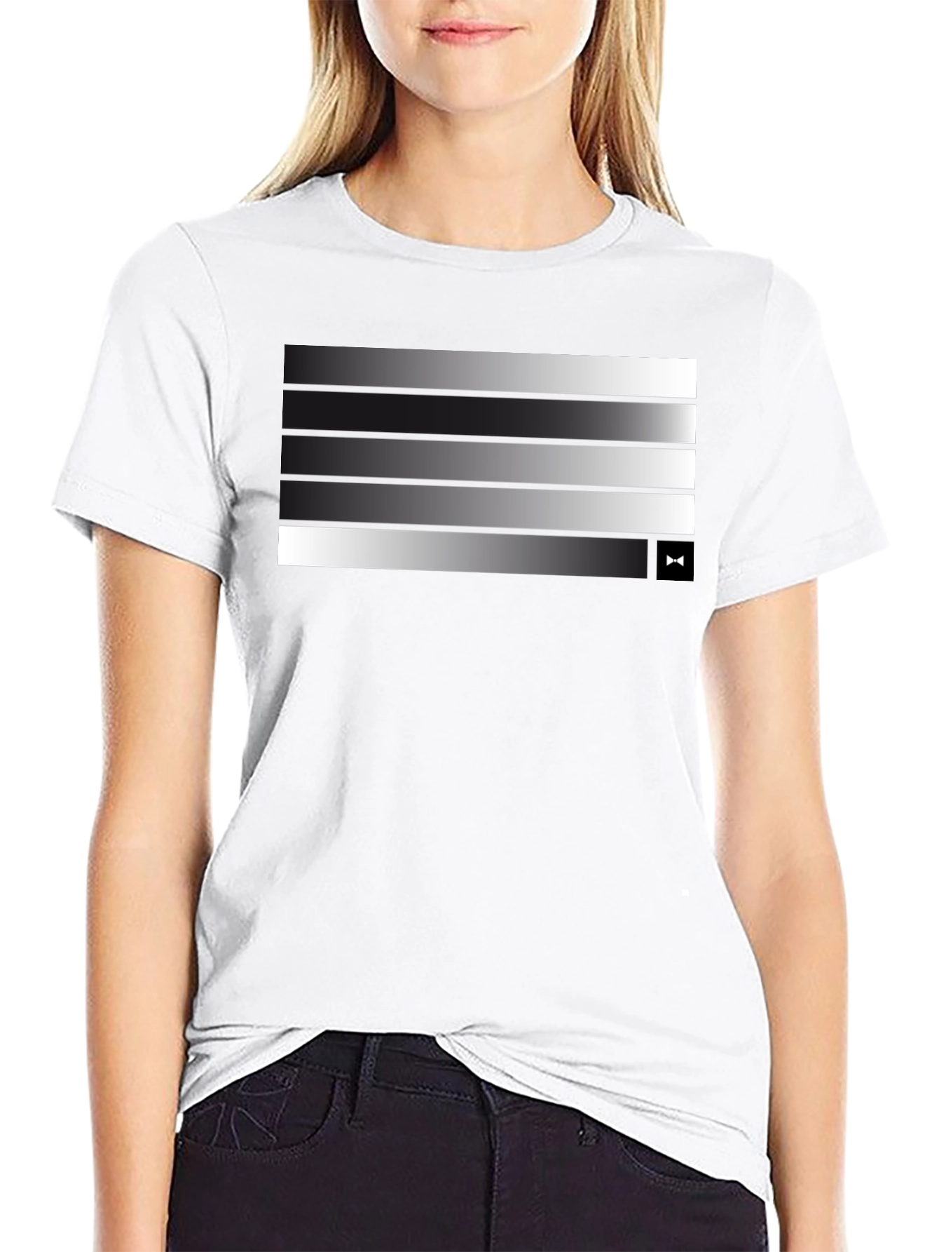 Modern Gradient Stripe Tee - Stylish Mens Black T-Shirt