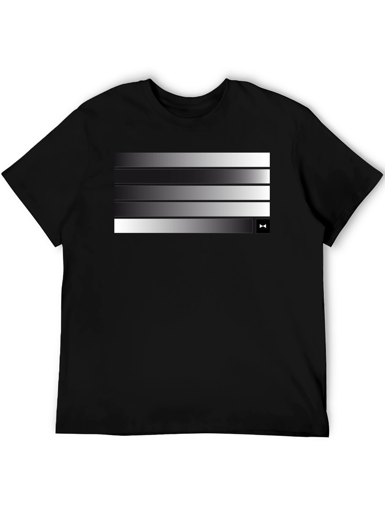 Modern Gradient Stripe Tee - Stylish Mens Black T-Shirt