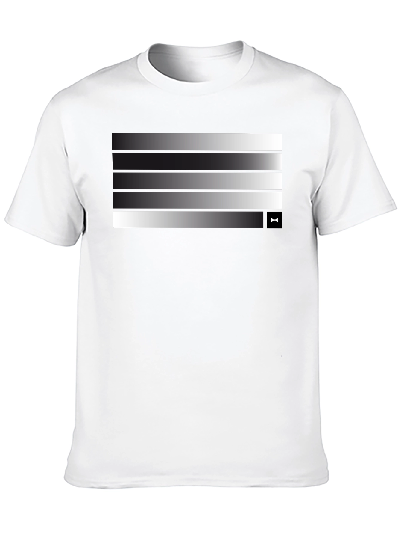 Modern Gradient Stripe Tee - Stylish Mens Black T-Shirt