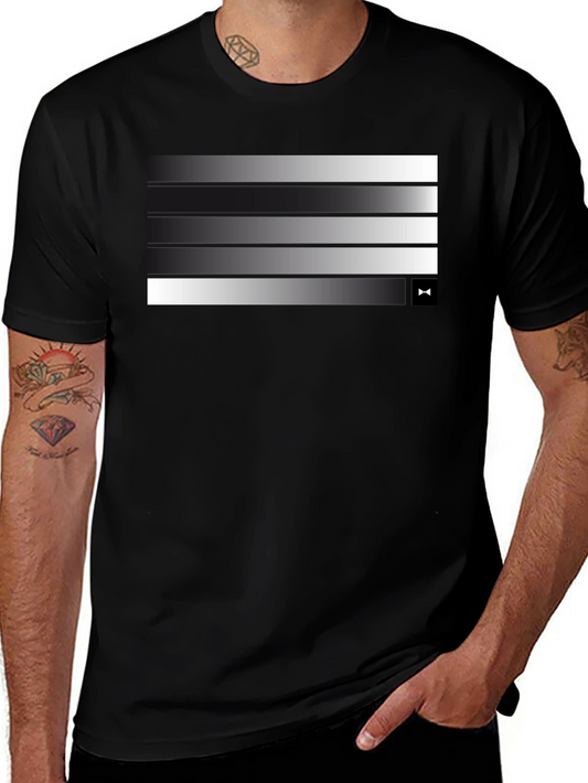 Modern Gradient Stripe Tee - Stylish Mens Black T-Shirt