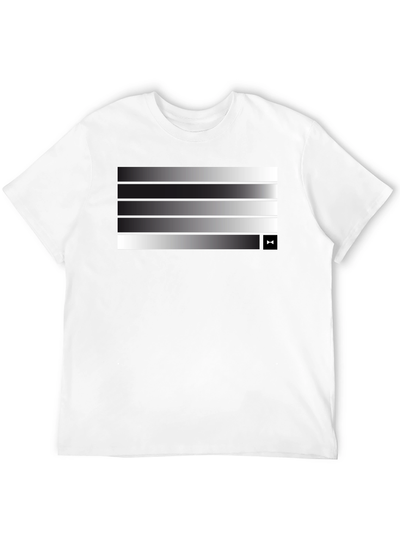 Modern Gradient Stripe Tee - Stylish Mens Black T-Shirt