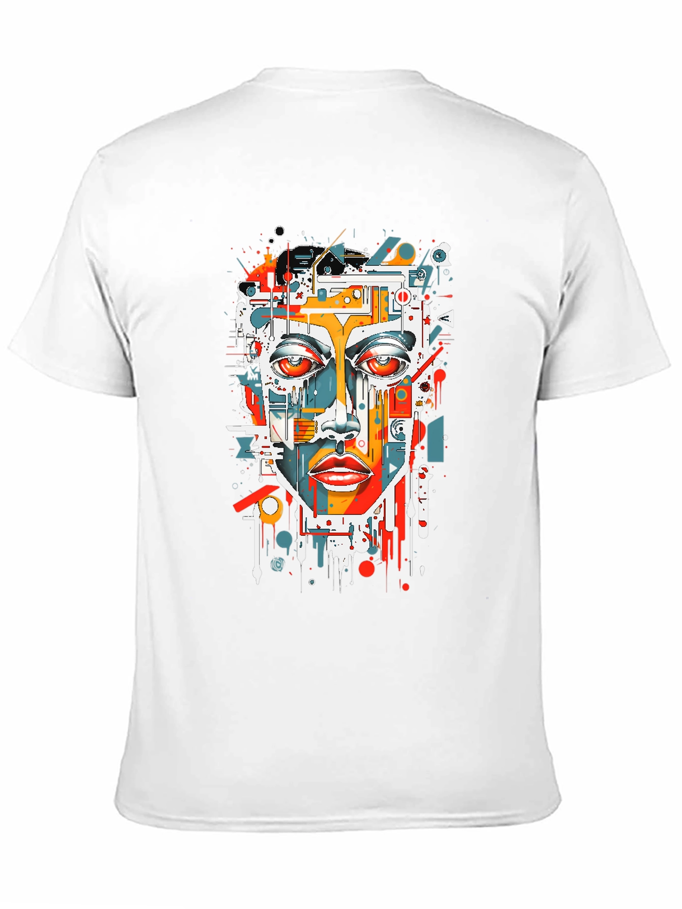 Abstract Face Graphic Tee - Modern Art T-Shirt