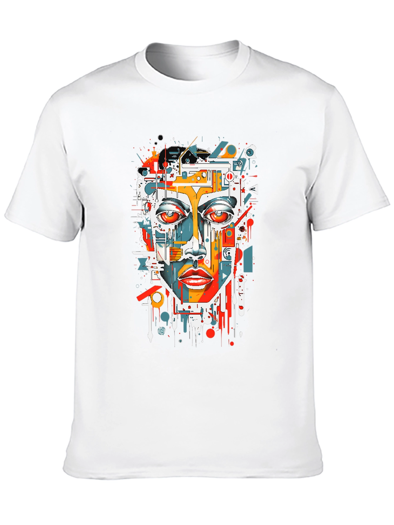Abstract Face Graphic Tee - Modern Art T-Shirt
