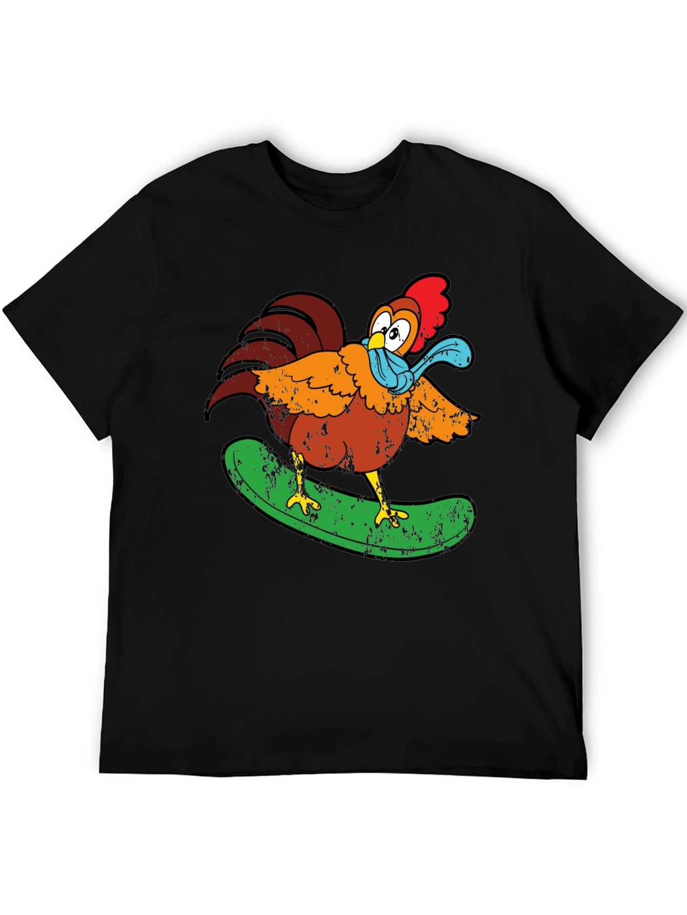 Cool Chicken Surfer Graphic T-Shirt