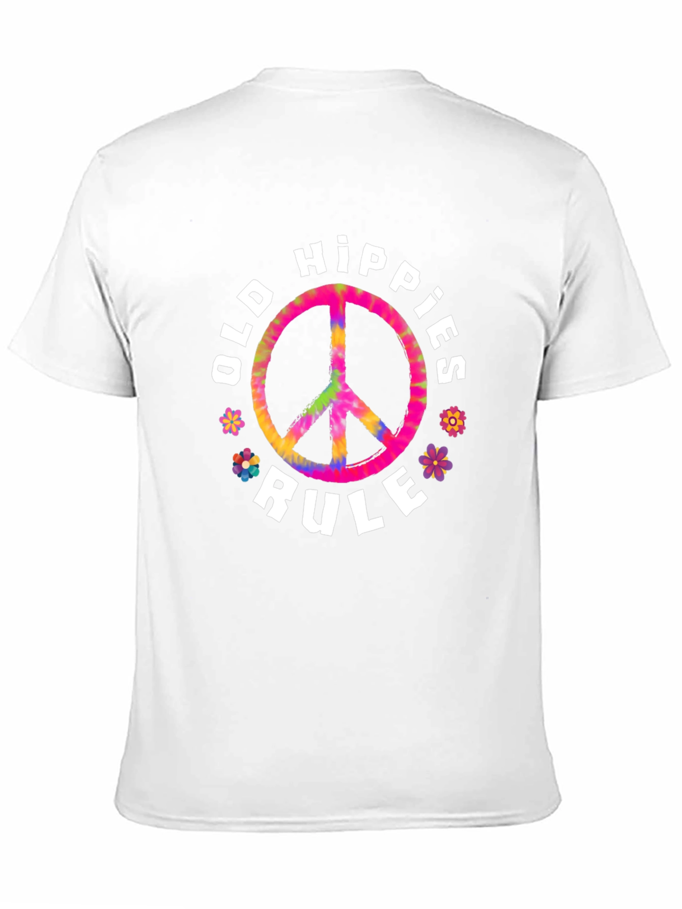 Old Hippies Rule T-Shirt - Retro Tie-Dye Peace Sign