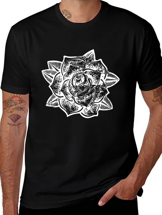 Black Rose Graphic Tee - Casual Comfort