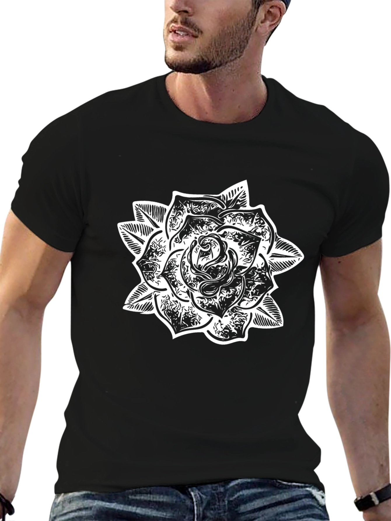 Black Rose Graphic Tee - Casual Comfort