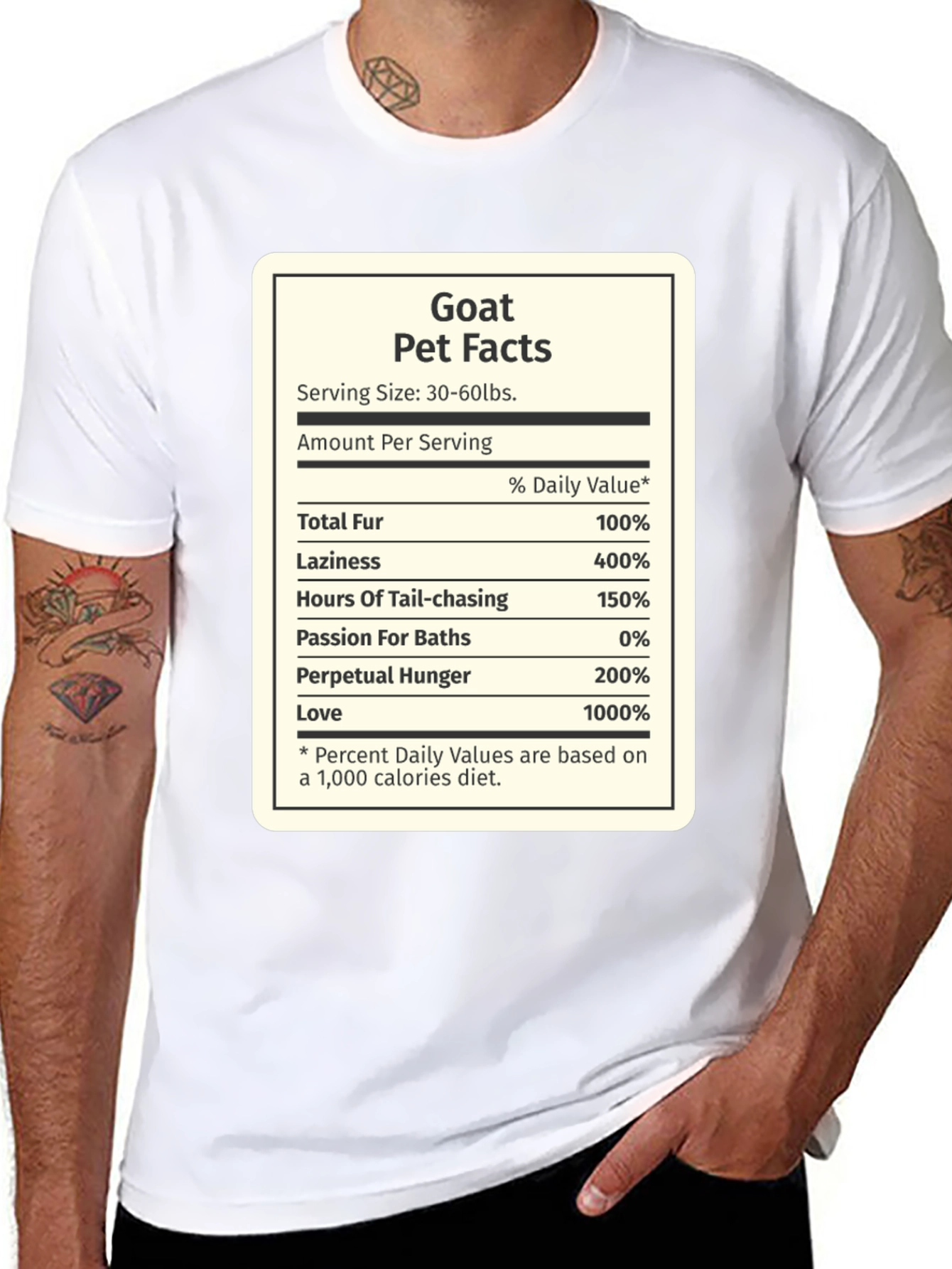 Goat Pet Facts Black T-Shirt Novelty