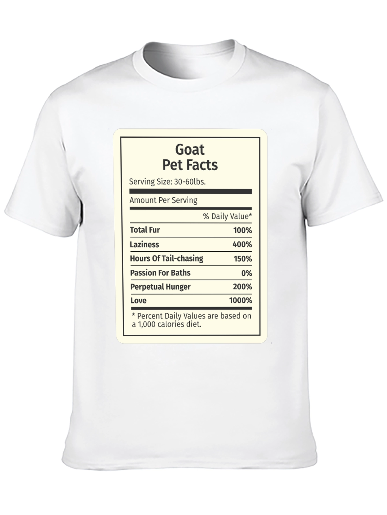 Goat Pet Facts Black T-Shirt Novelty