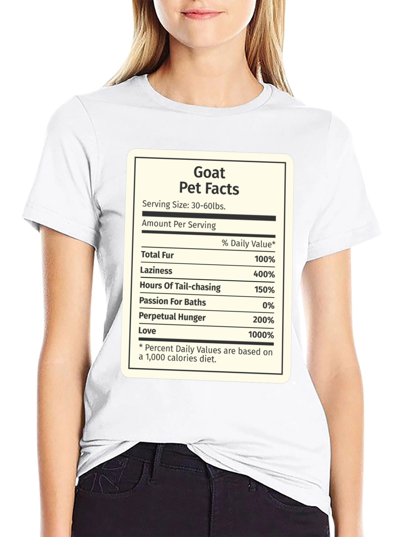 Goat Pet Facts Black T-Shirt Novelty