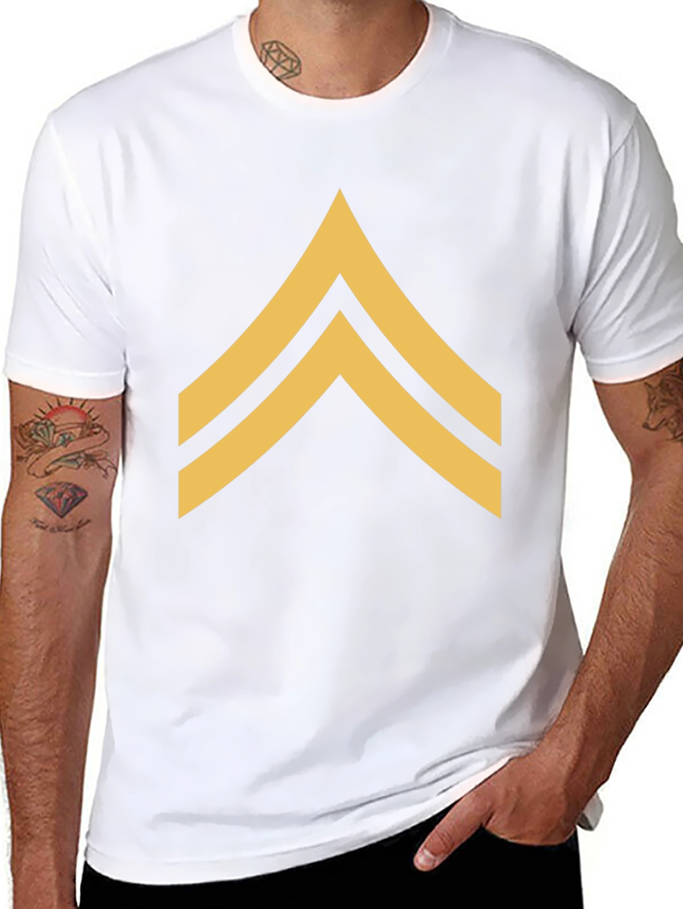 Sergeant Stripes Graphic Tee - Military Style