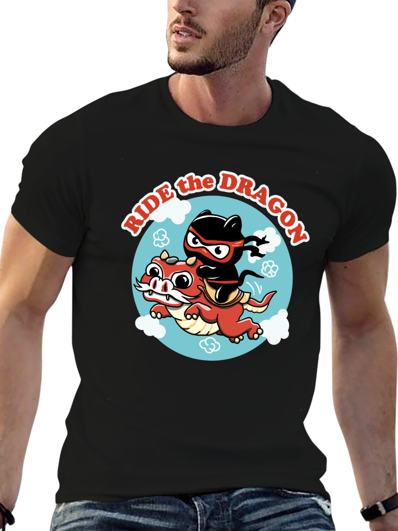 Ride the Dragon Graphic T-Shirt - Ninja Style!