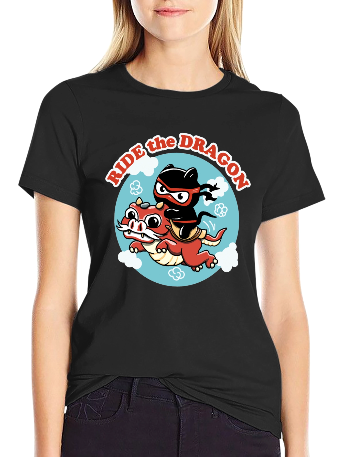 Ride the Dragon Graphic T-Shirt - Ninja Style!