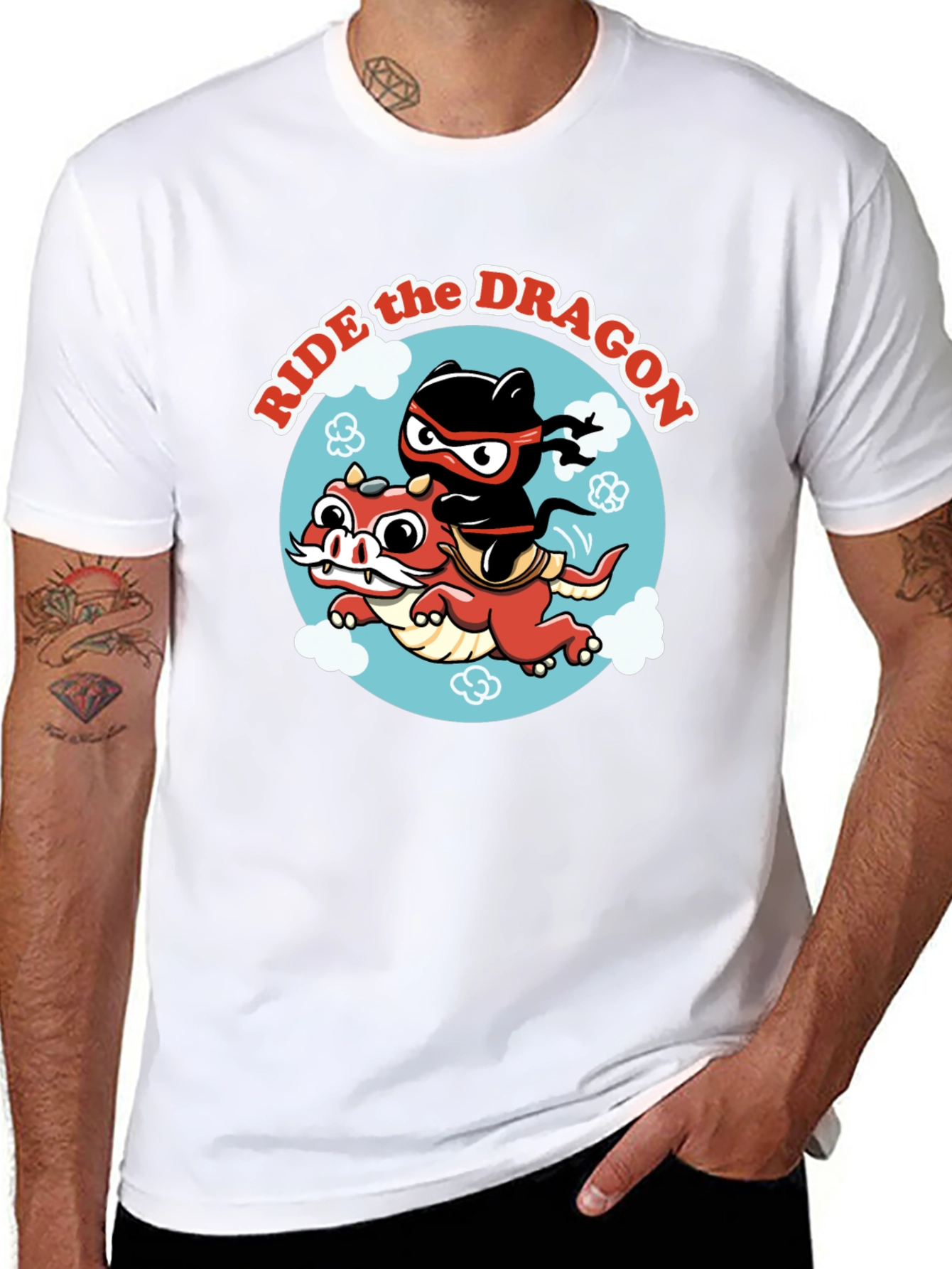 Ride the Dragon Graphic T-Shirt - Ninja Style!