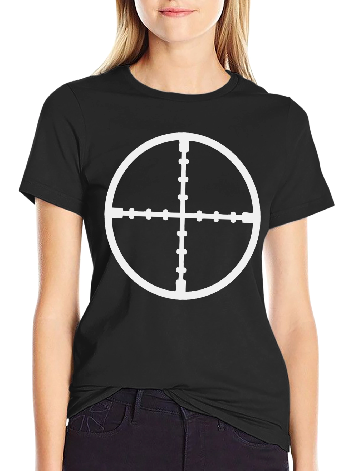 Target Graphic T-Shirt - Mens Black Crew Neck Tee