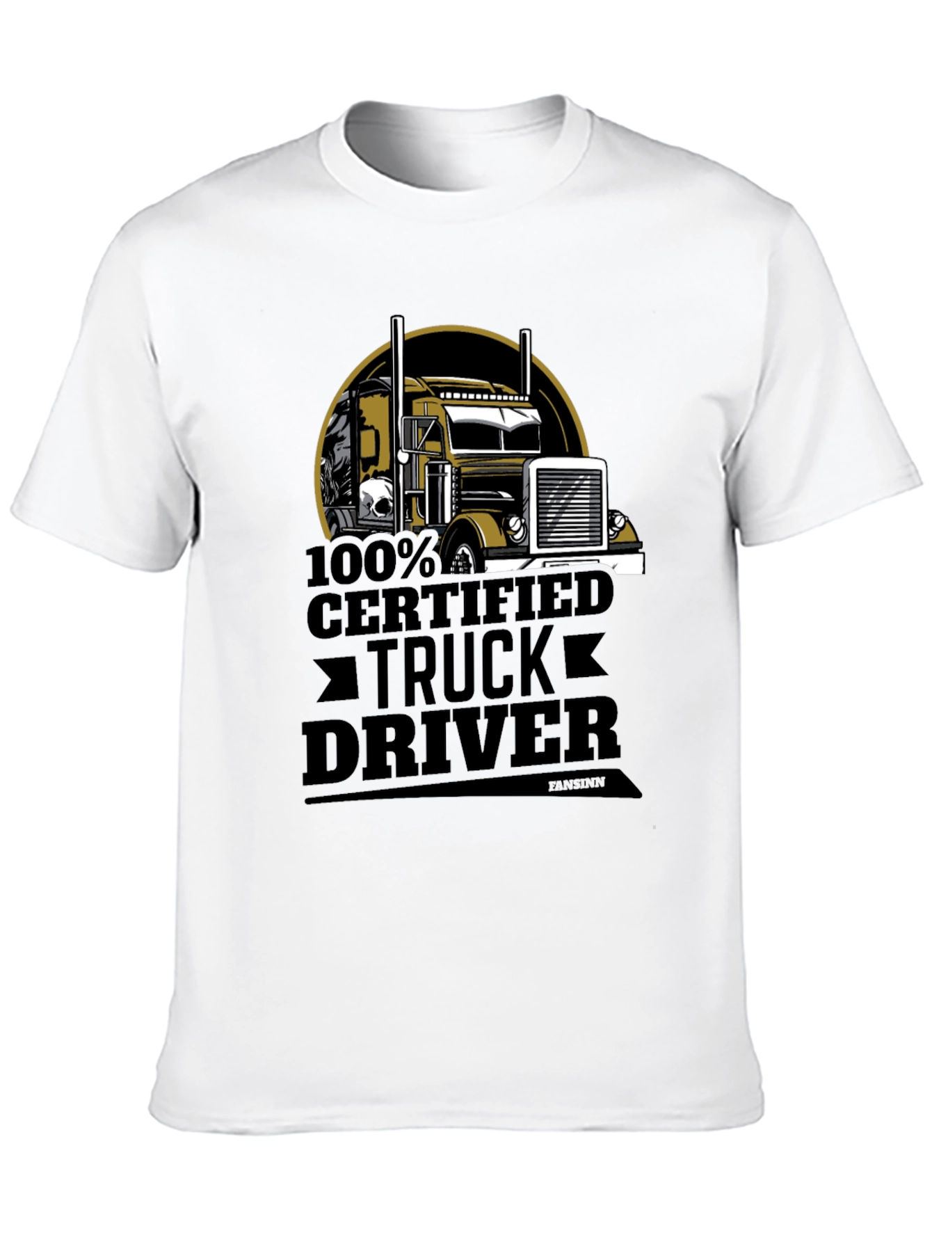 100% Certified Truck Driver Black T-Shirt