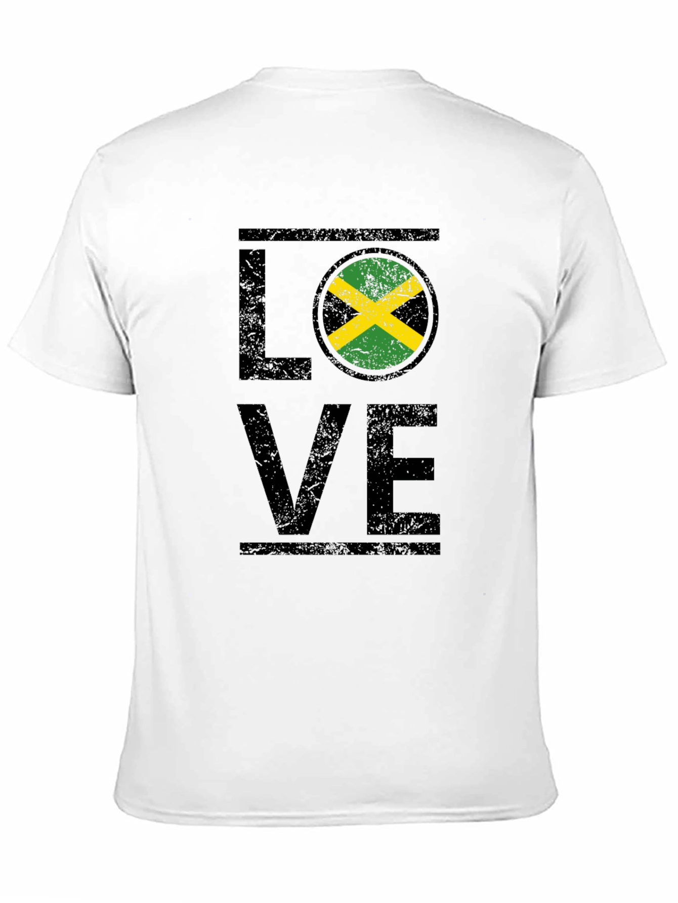 Love Jamaica Flag T-Shirt - Distressed Design