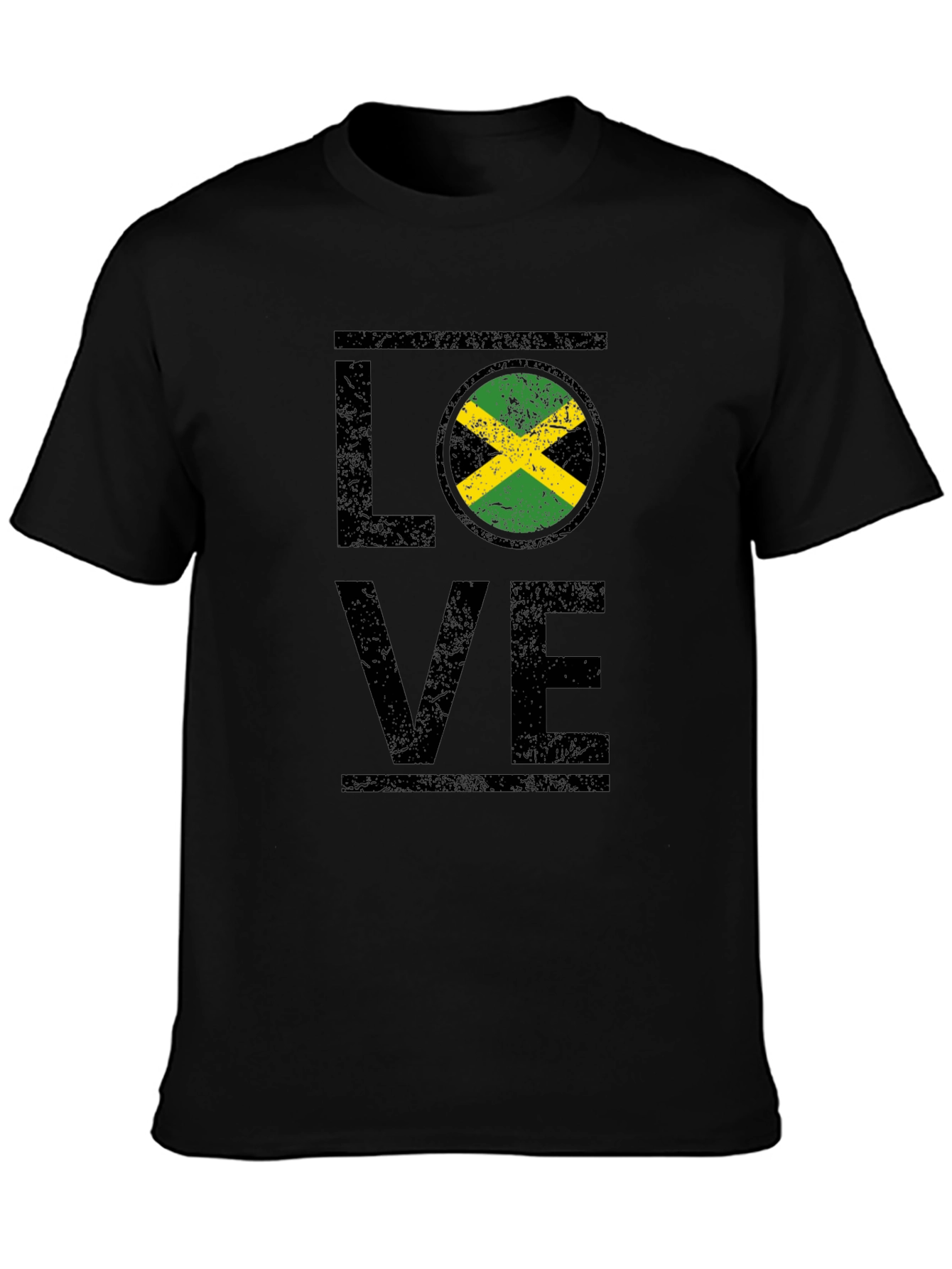 Love Jamaica Flag T-Shirt - Distressed Design