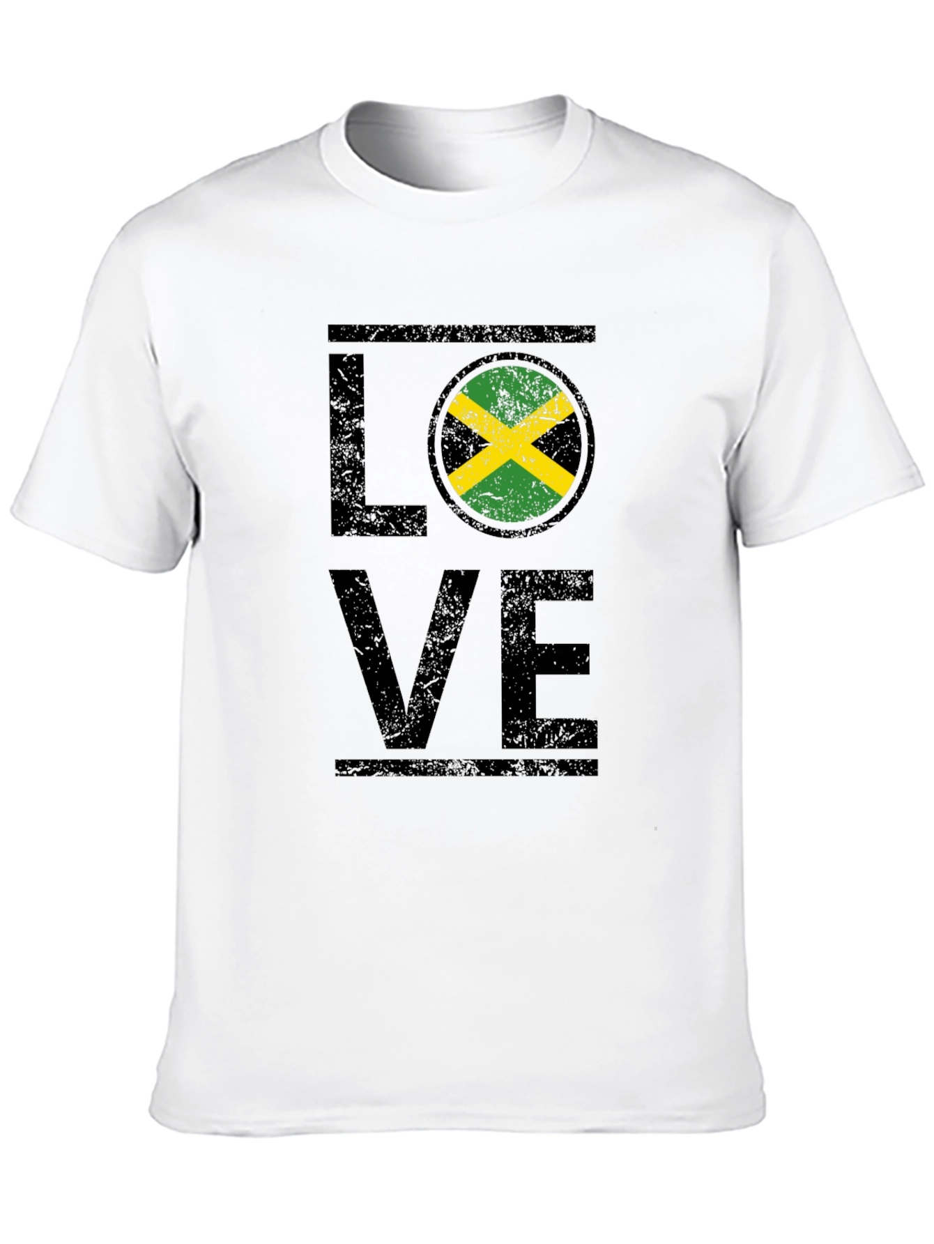 Love Jamaica Flag T-Shirt - Distressed Design