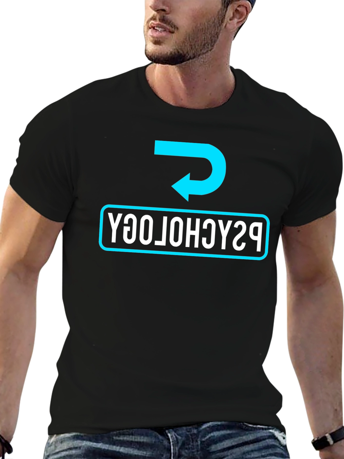 Psychology Backwards T-Shirt - Mens Black Tee
