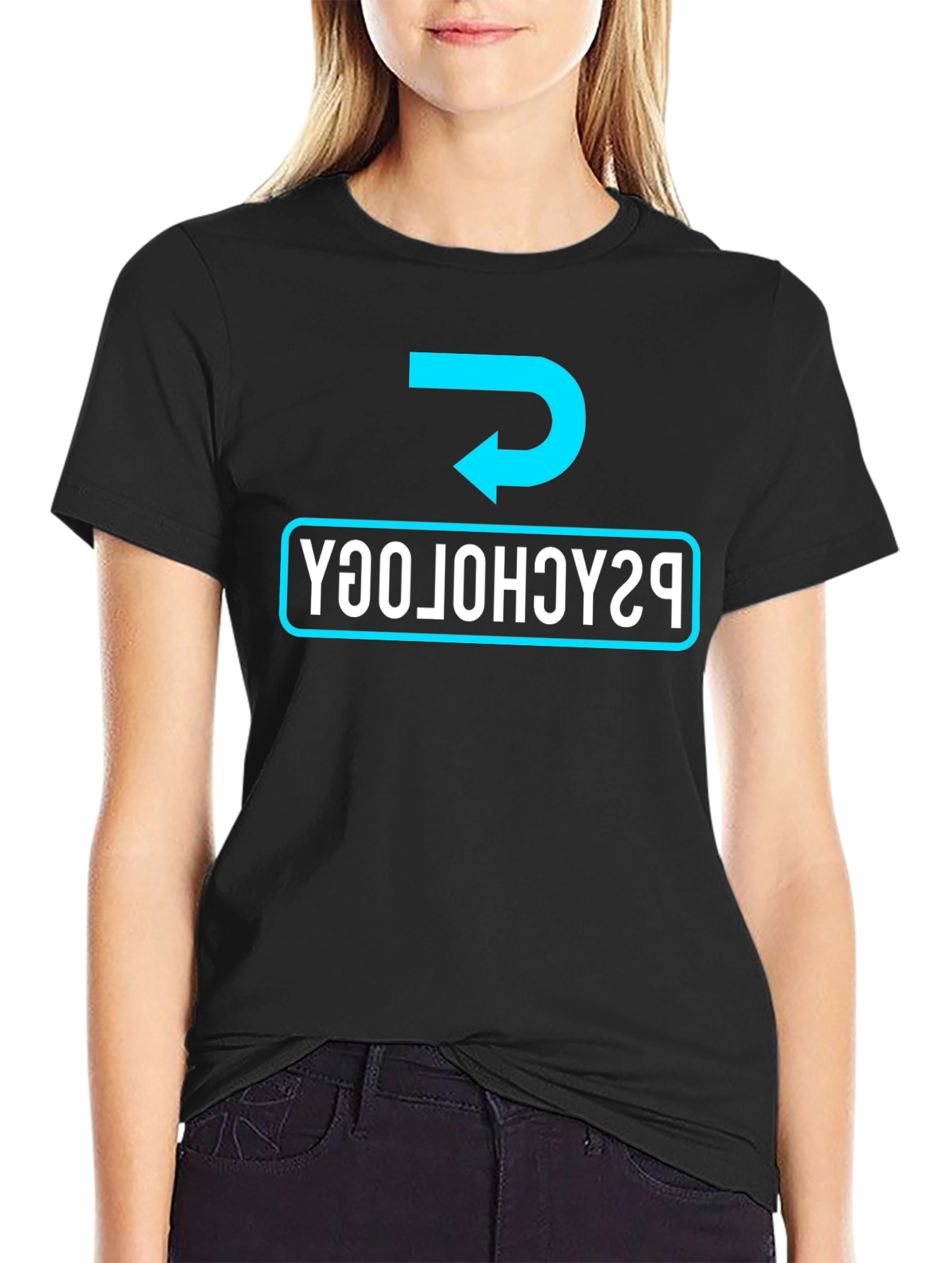 Psychology Backwards T-Shirt - Mens Black Tee