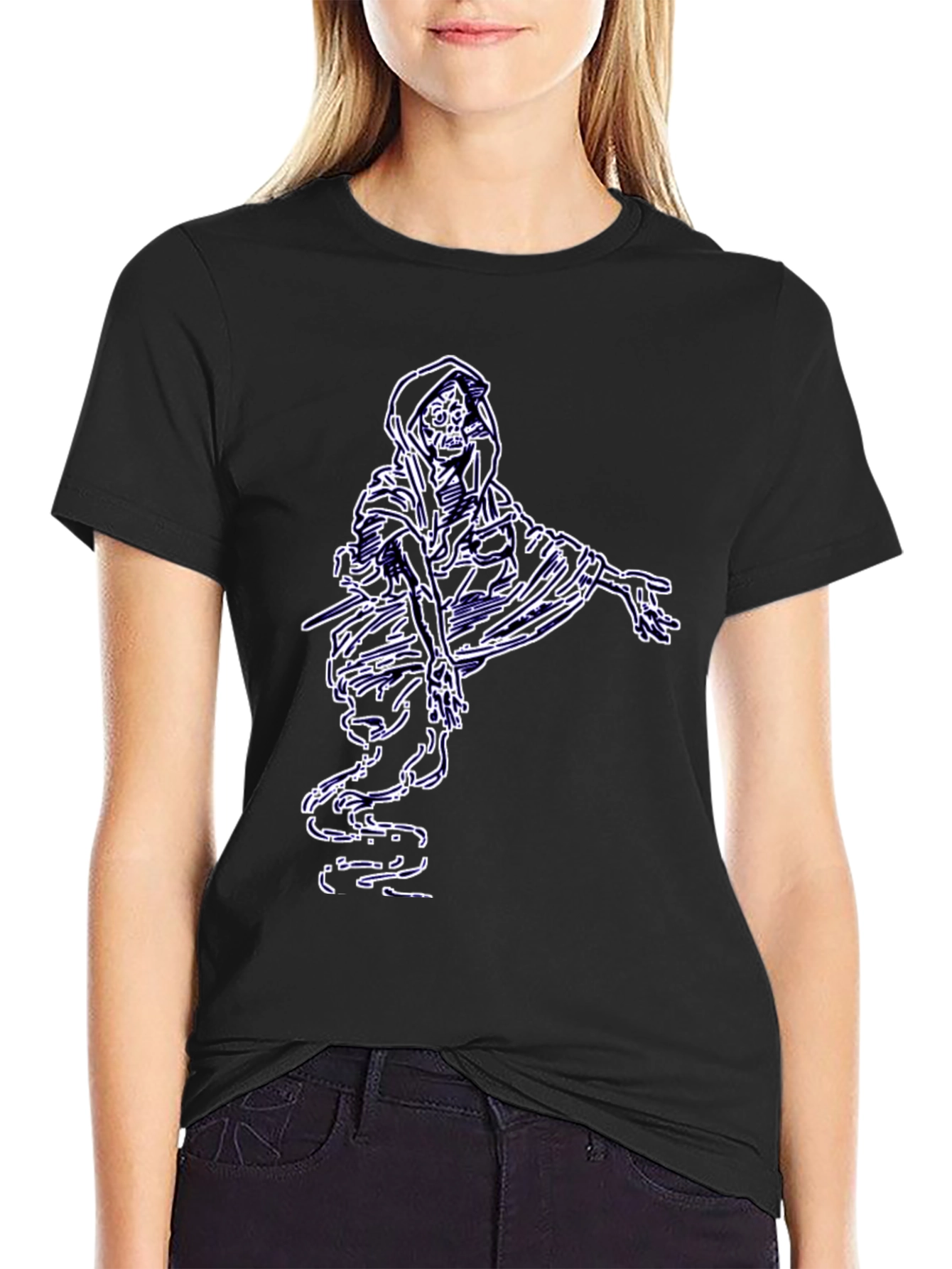 Grim Reaper Graphic Tee - Black Cotton T-Shirt