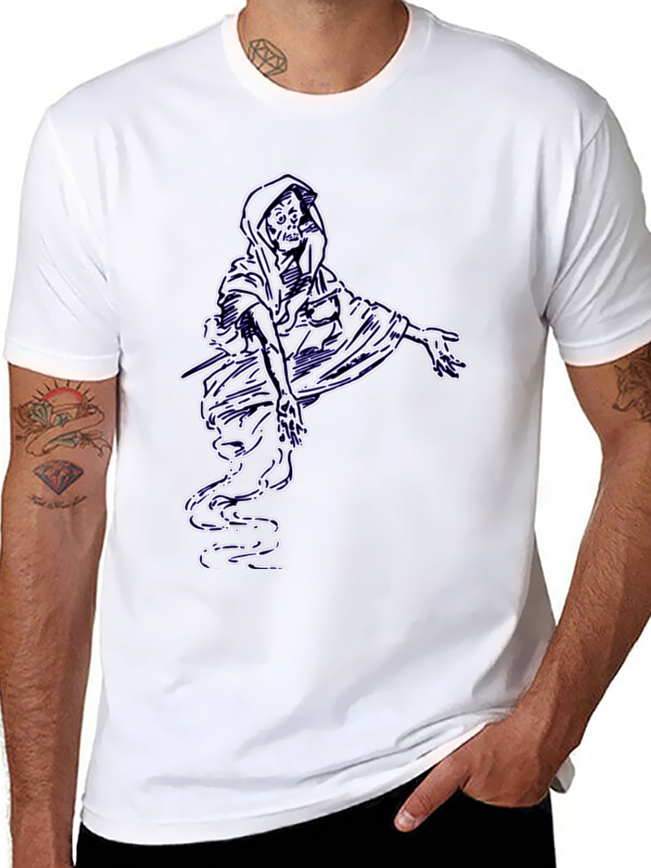 Grim Reaper Graphic Tee - Black Cotton T-Shirt