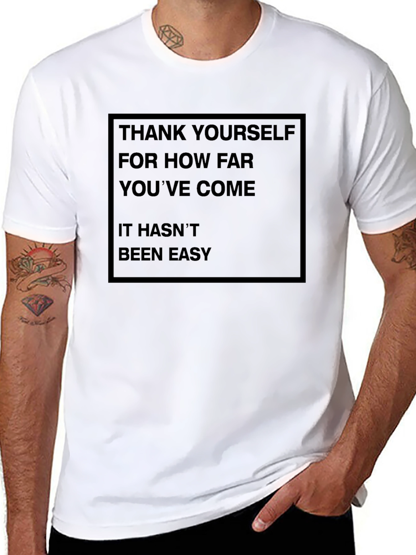 Motivational Black T-Shirt: Thank Yourself