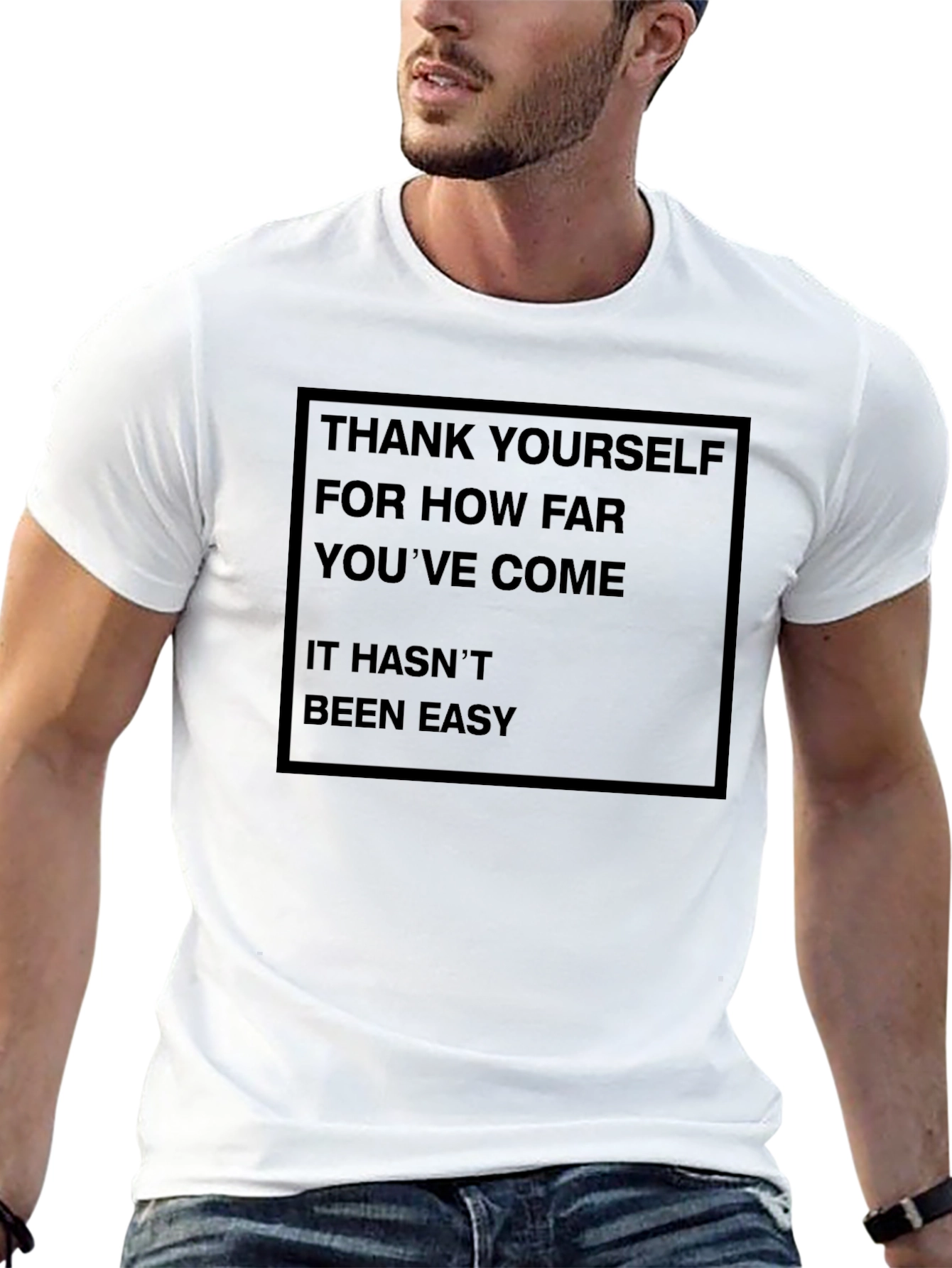 Motivational Black T-Shirt: Thank Yourself