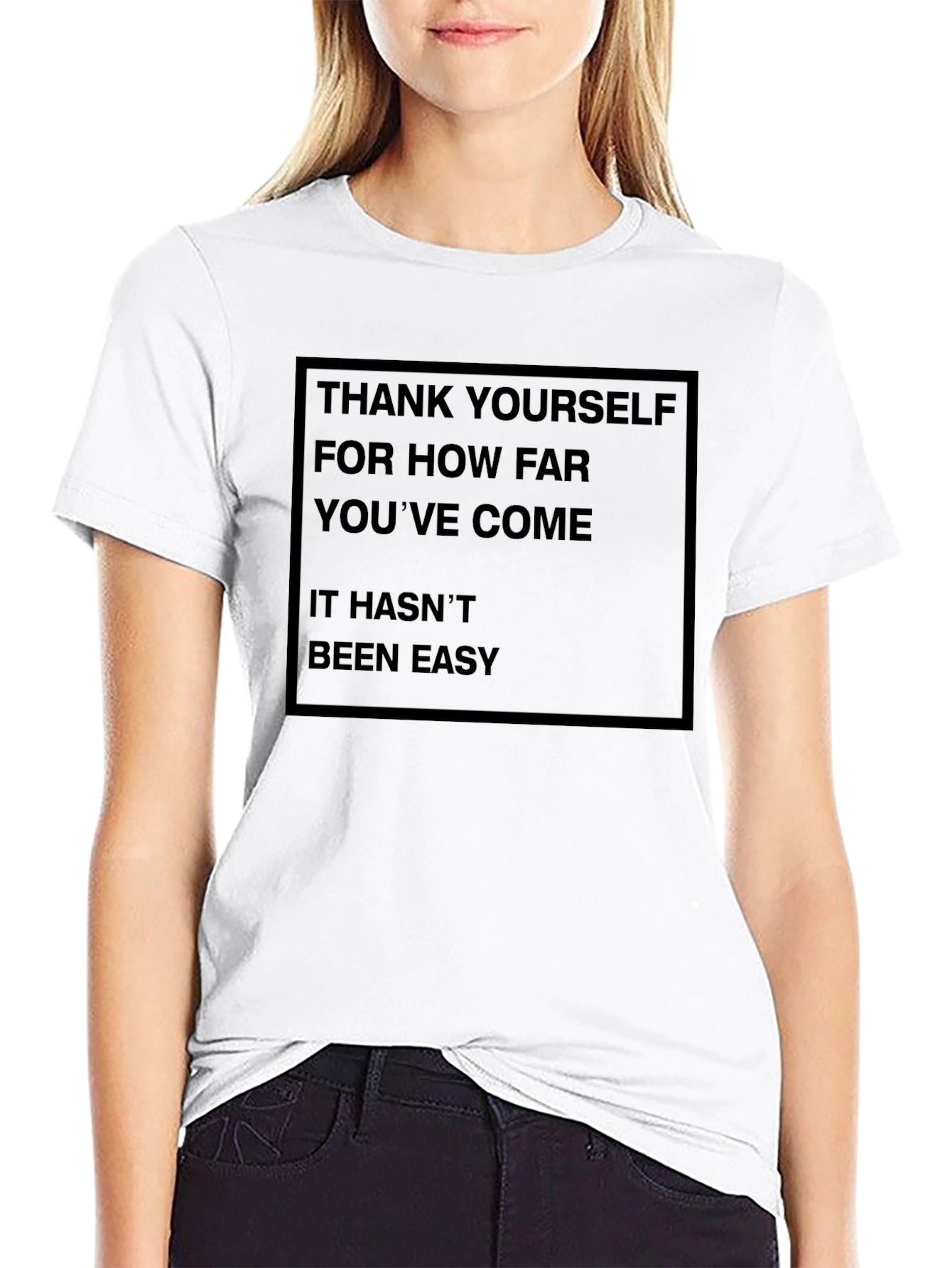 Motivational Black T-Shirt: Thank Yourself