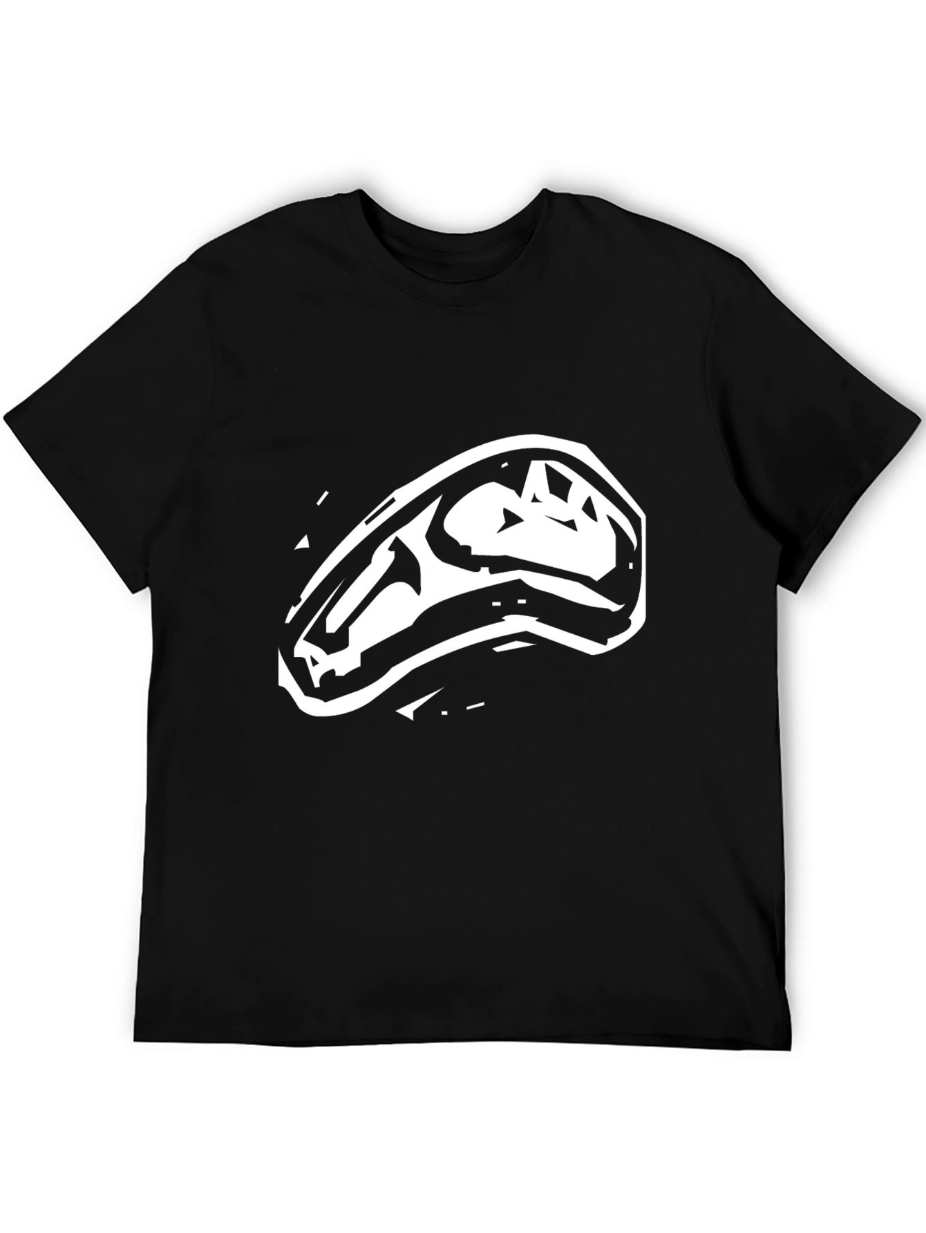Dinosaur Skull Graphic Tee - Mens Black T-Shirt