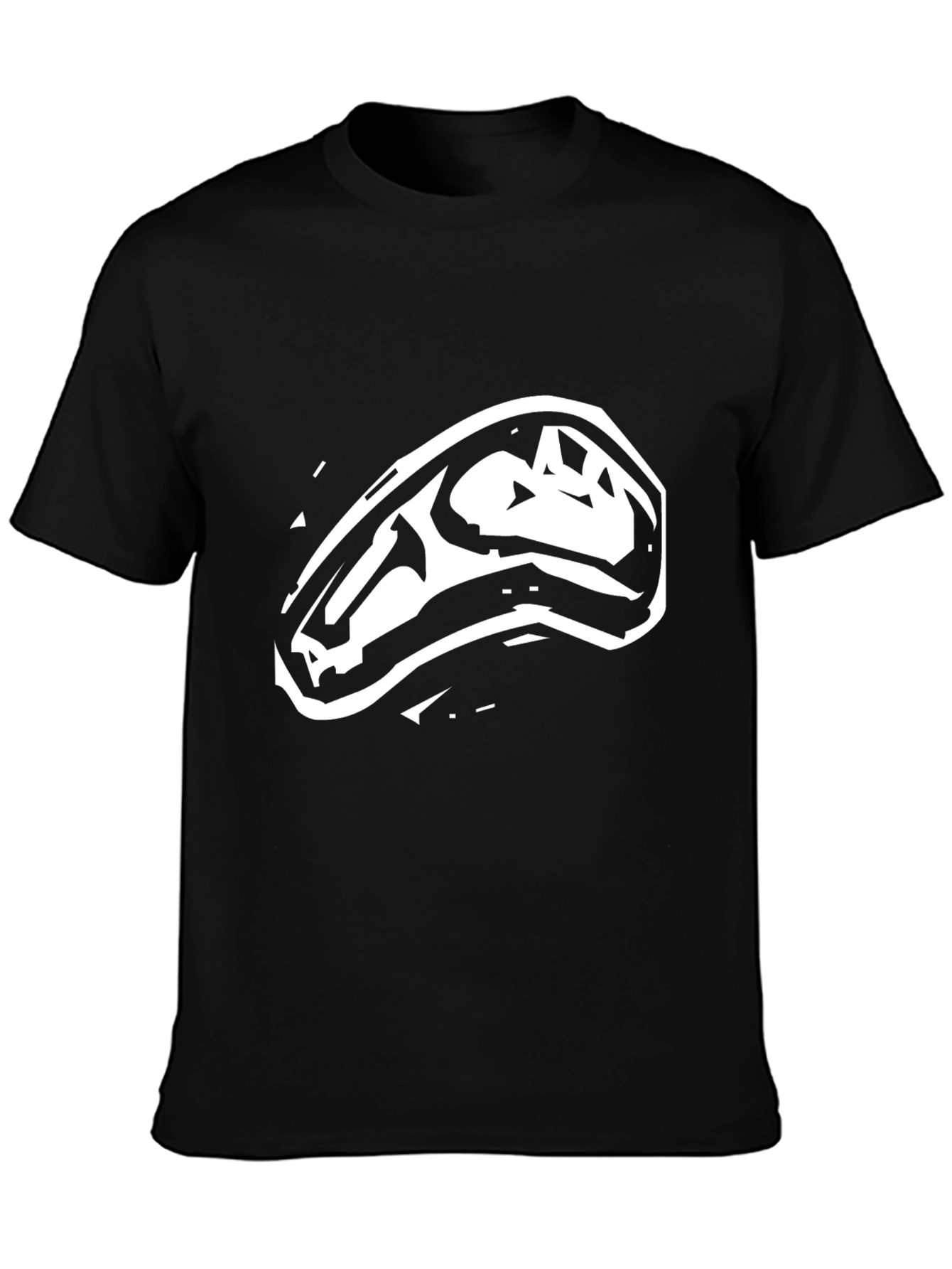 Dinosaur Skull Graphic Tee - Mens Black T-Shirt