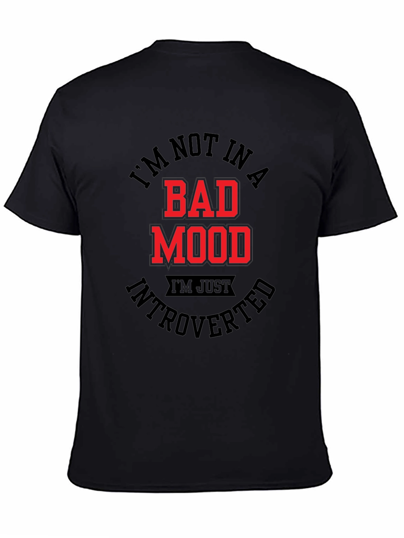 Introverted Mood T-Shirt - Black Graphic Tee