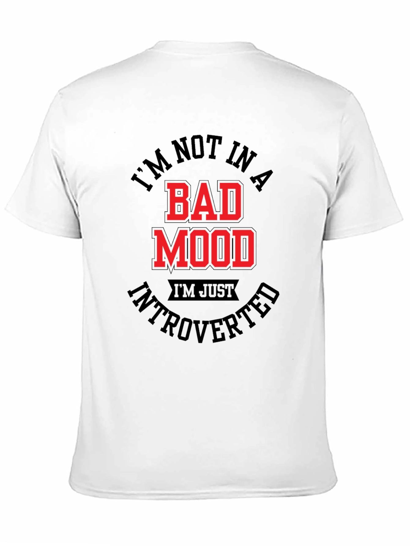 Introverted Mood T-Shirt - Black Graphic Tee