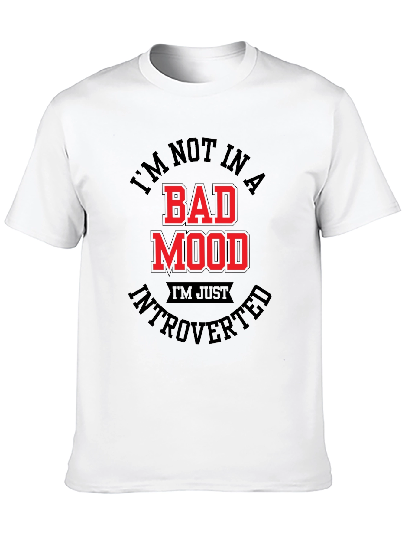Introverted Mood T-Shirt - Black Graphic Tee